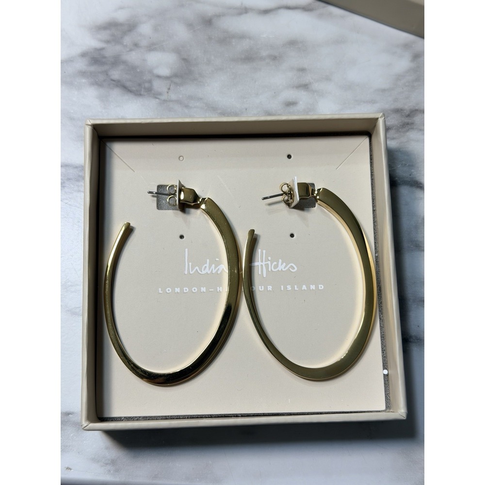 INDIA HICKS LETICIA Gold Oval Hoop Earrings (2836)